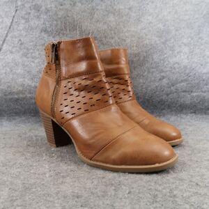 Report Shoes Womens 7.5 Bootie Fashion Lifestyle Classic Block Heel Brown Lilah